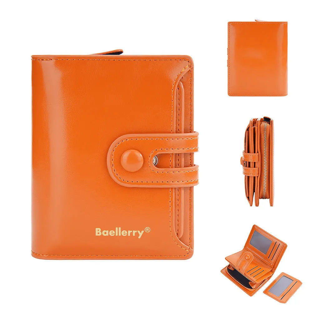 Women's PU leather card holder wallet with polyester lining in multiple colour options