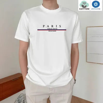 Men's loose fit pure cotton t-shirt with printed letter design in apricot colour.