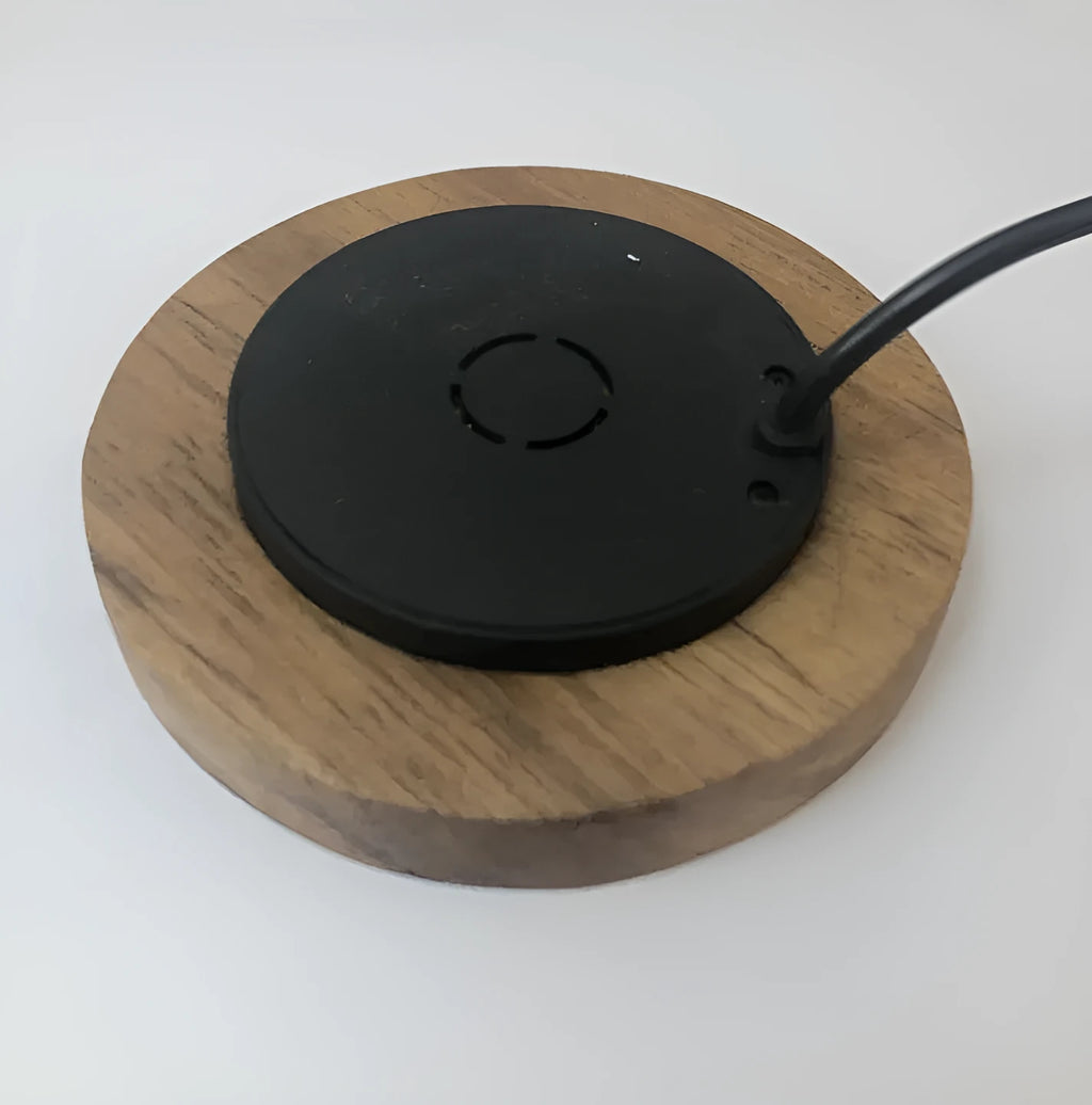 60mm round black embedded wireless charging module for furniture installation