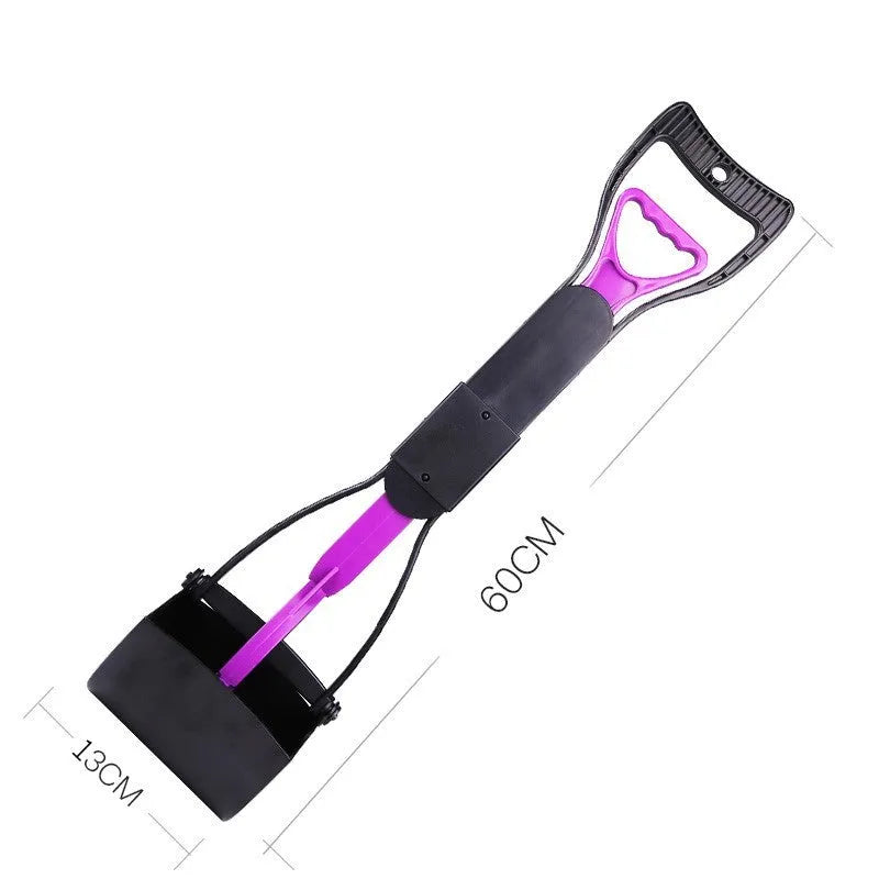 Foldable purple ABS plastic pet toilet for puppy poop picking up with 60cm length
