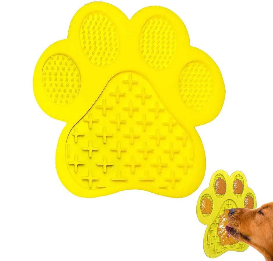 Bone-texture silicone dog licking mat with suction cups in multiple colour options