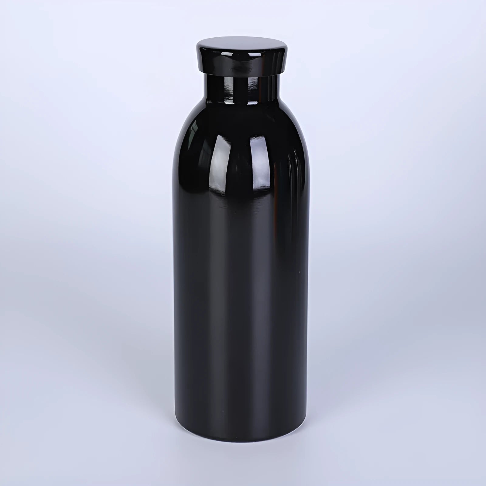 304 stainless steel double-layer vacuum insulated milk bottle 500ml in black finish with small mouth tumbler shape