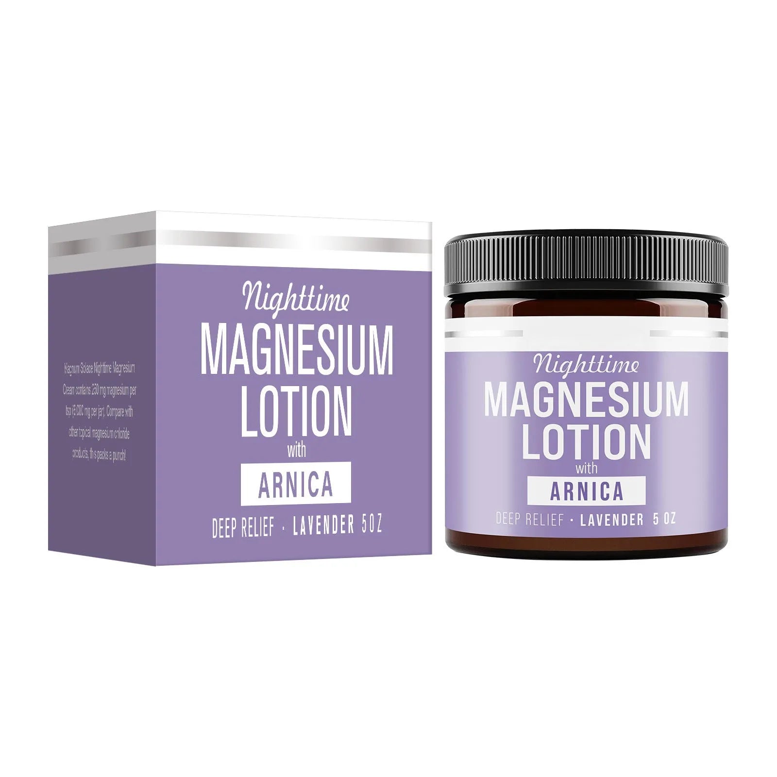 150ml magnesium body butter cream jar measuring 7.1cm by 7.1cm by 6.0cm