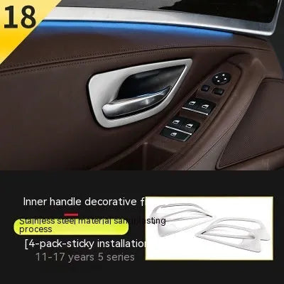 BMW 5 Series interior door handle decorative strips showing four painted frame bars for F10 F18 models