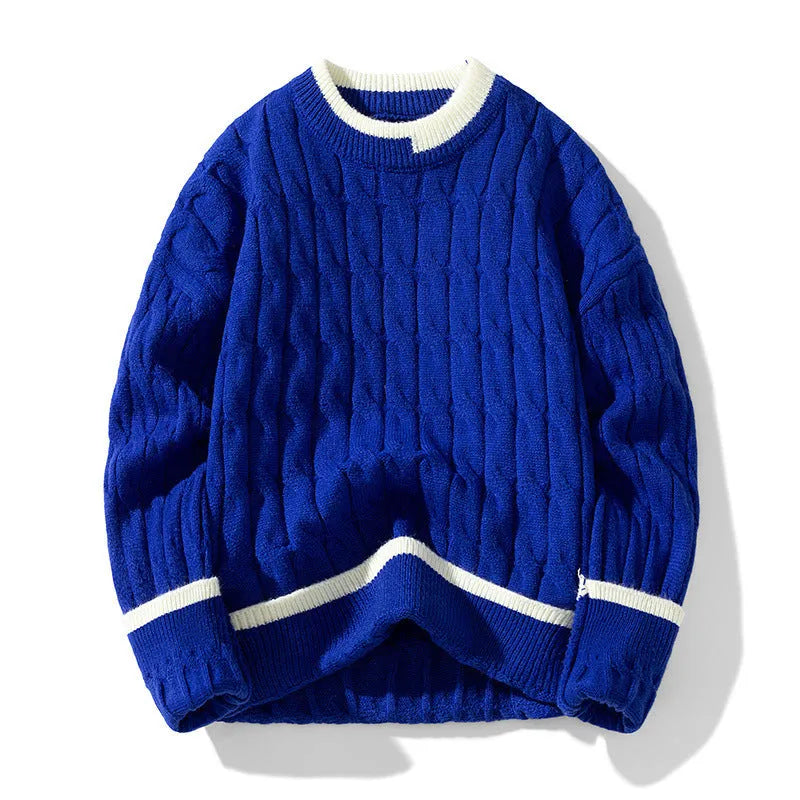 Men's two-piece modal acrylic loose fit sweater in sport style with long sleeves