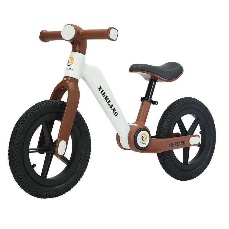 Children's pedal-free foldable balance bike grass green nylon glass fibre frame
