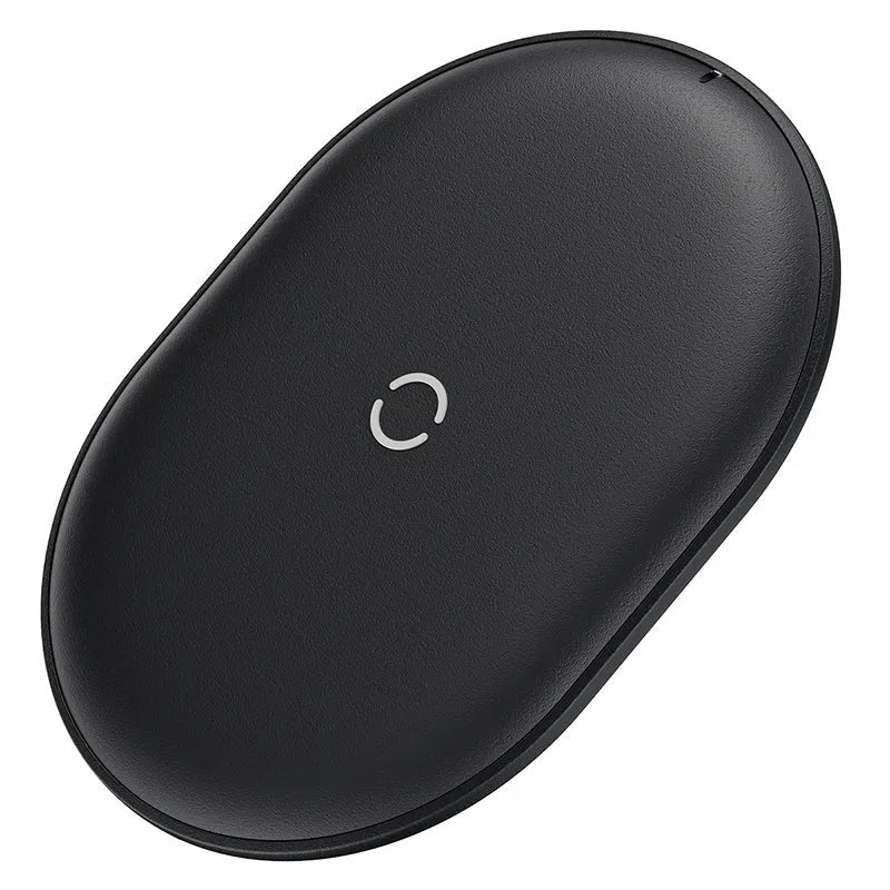 Baseus 15W wireless charging pad for mobile phones in black or white with textured surface