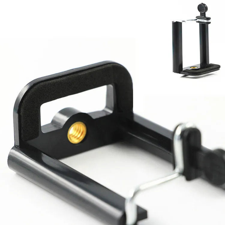 Black plastic U Clip mobile phone holder bracket for mounting on pipes and poles