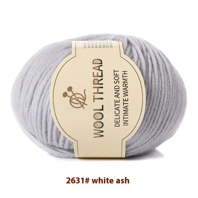 Roll of woolen knitting yarn thread for hand knitting with size 10 needles in various colour options