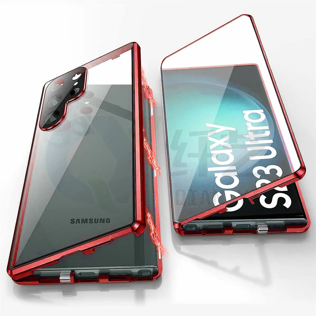 Metal magnetic phone case with mirror for Samsung Galaxy S24 Ultra in multiple colours