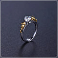 Black gold copper crown ring with crystal detail for cosplay and festival wear.
