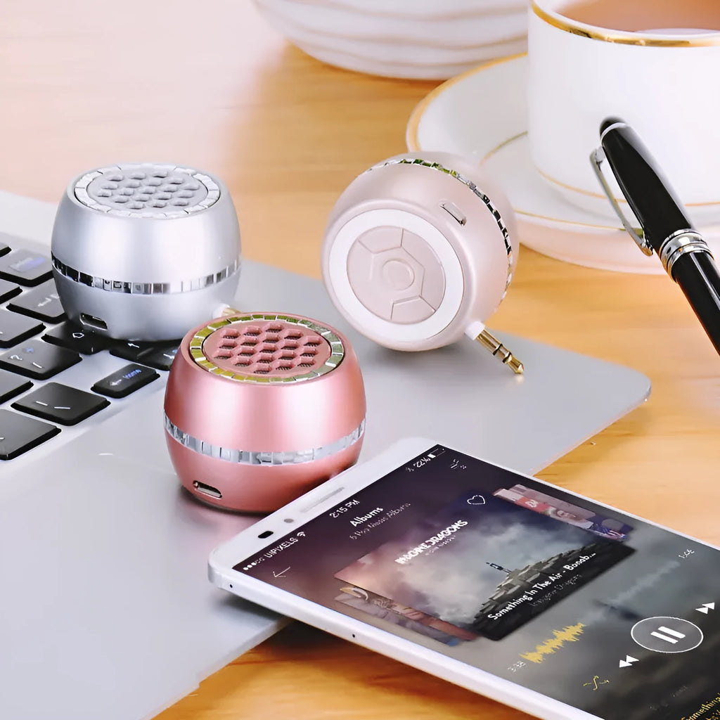 Universal external amplifier speaker with engineering plastic box in black, gold, or rose gold colours