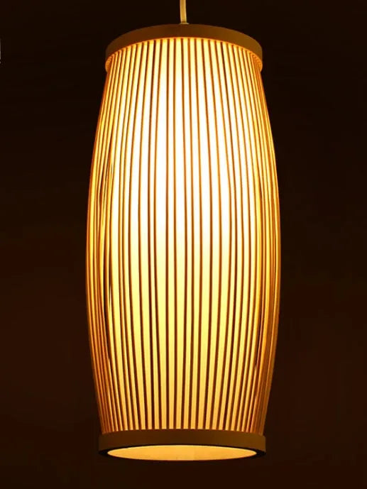 Natural bamboo plait wall lamp with woven design for hall or staircase lighting