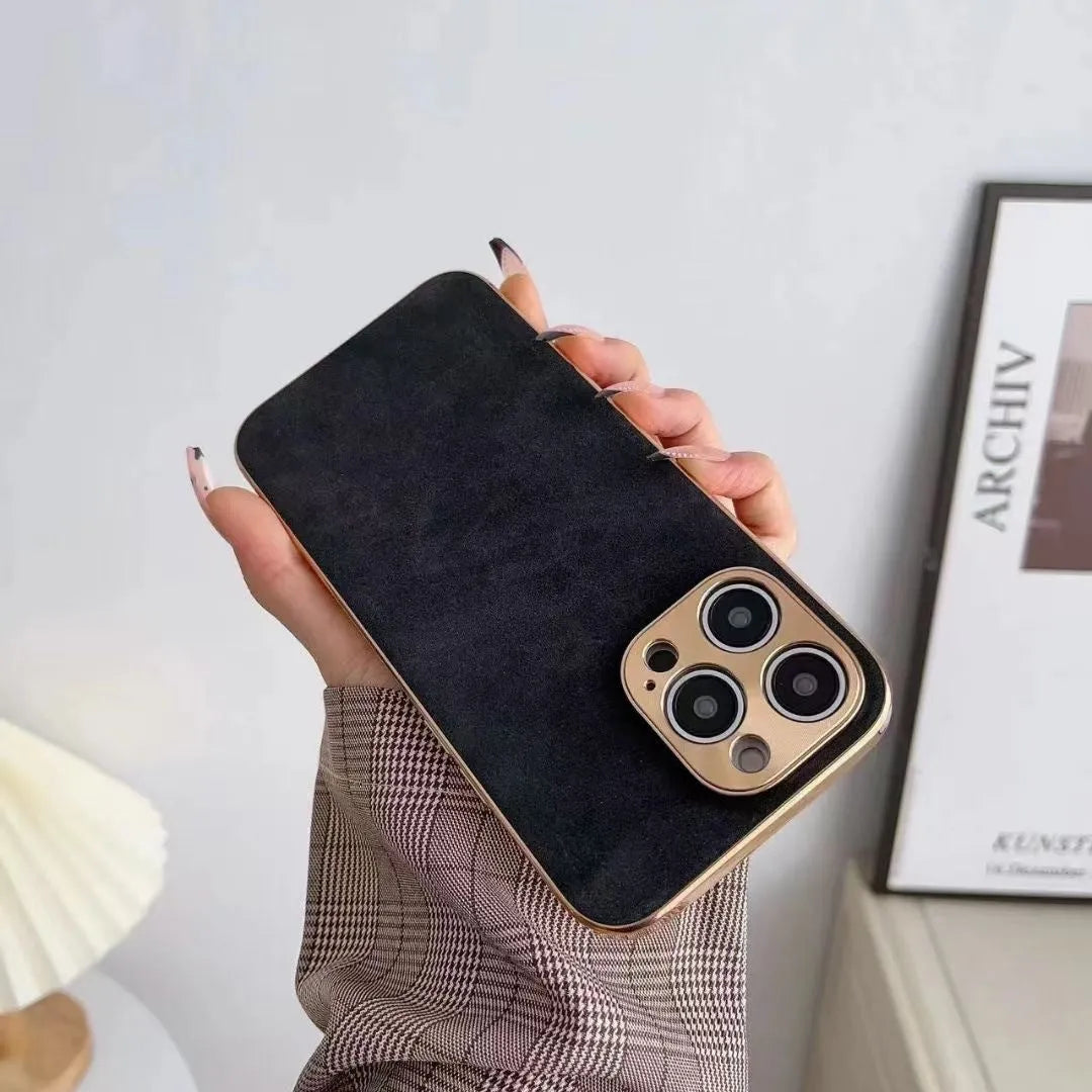Leather texture iPhone case in grey showing TPU construction and solid colour finish