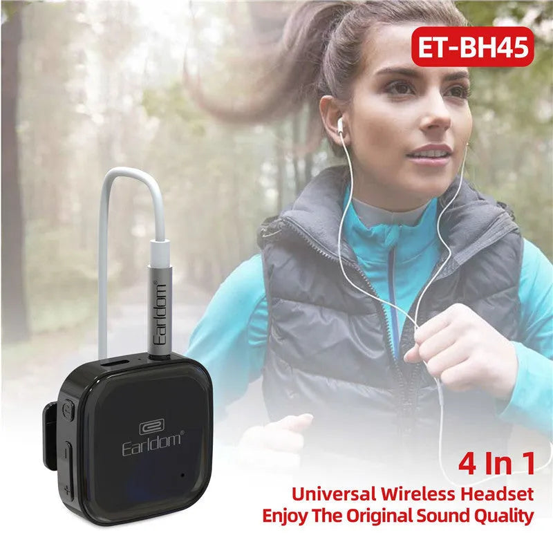 Bluetooth lavalier audio receiver with wireless headphones showing colour options black, grey, red