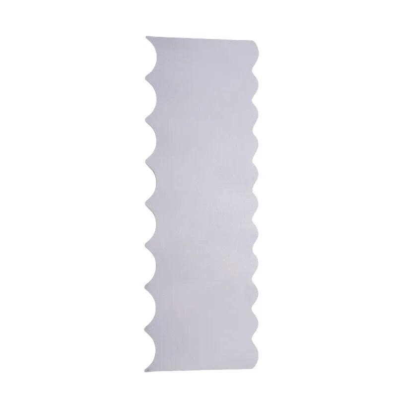 Stainless steel cream scraper cake decorating tool with polygon pattern edge