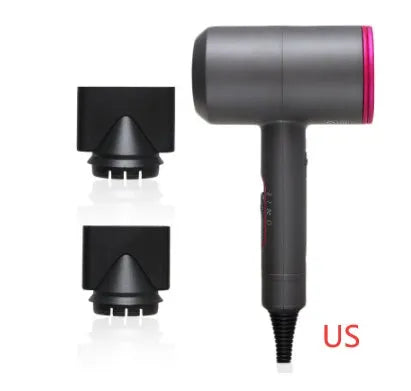Dual voltage 2000W hotel hair dryer with 2.5 metre cable in metallic black finish