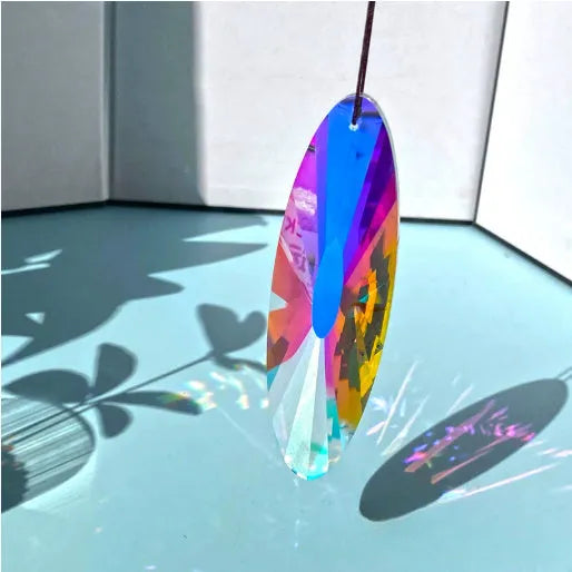 Rainbow electroplated crystal pendant light catcher decoration for Christmas tree