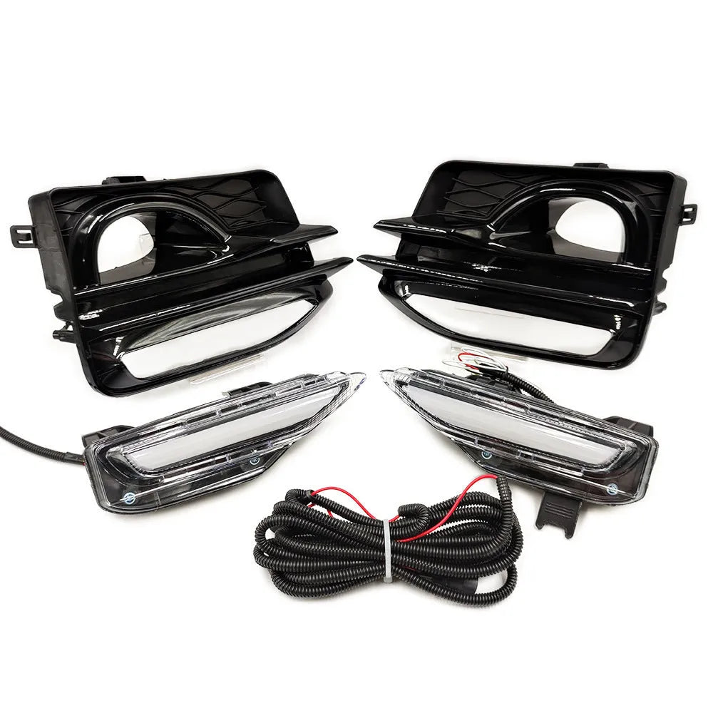 Infiniti Q50 Q70 front bumper LED turn signal and daytime running light module in ABS housing