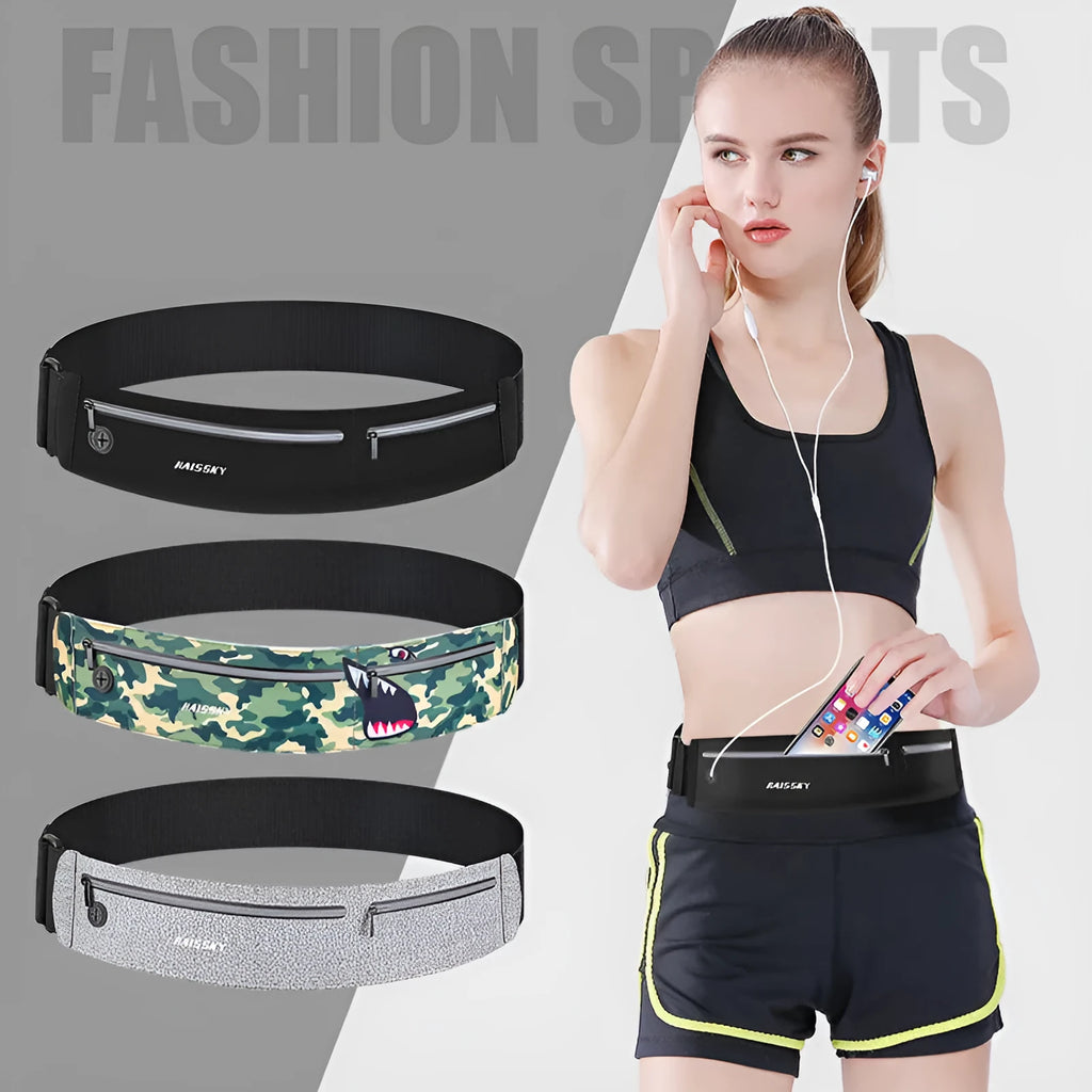 8-inch waterproof waist bag for outdoor sports in nylon Lycra with anti-theft features