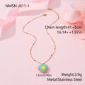 Gold-plated heart-shaped fruit pendant necklace on a stainless steel chain, showing grape design detail.