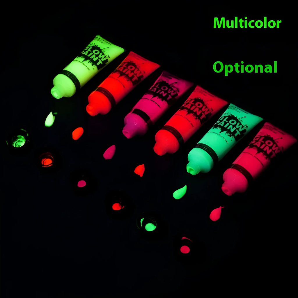 25ml plastic squeeze tube of neon green face paint and body paint with non-toxic gouache formula