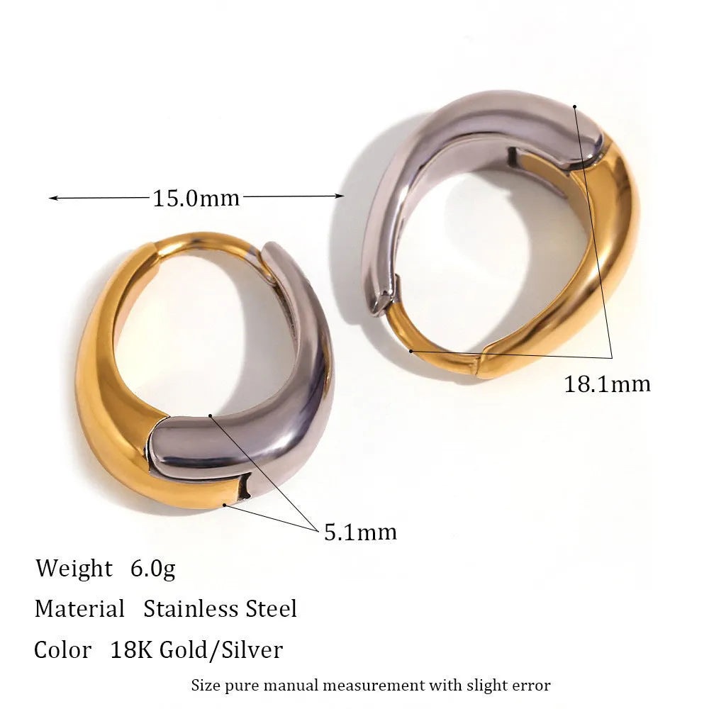 Geometric gold electroplated stainless steel jewellery set with earrings, bracelet and necklace