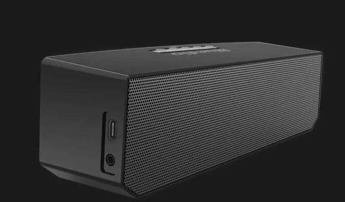Black BS-6 cloud smart speaker with Bluetooth connectivity and micro-USB port