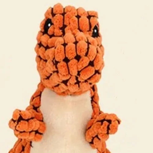 Sound-making bite-resistant dog chew toy in grey, green or orange for puppies and large breeds