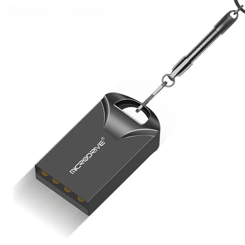 Mini metal USB flash drive in black or silver with compact 23x12x8mm dimensions