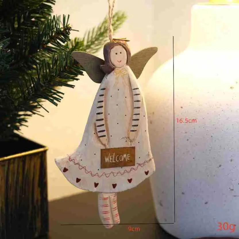 Wooden hand-painted door plate pendant with carving decoration in American country style