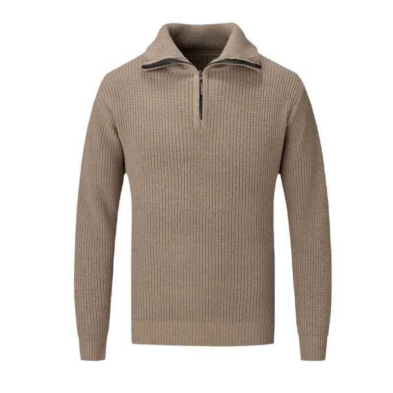 Men's slim fit pullover sweater in solid colours with polyester polypropylene fabric blend