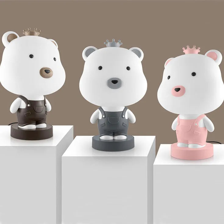 Cartoon animal table lamp in Bear, Cattle, Rabbit, or Tiger design with LED light