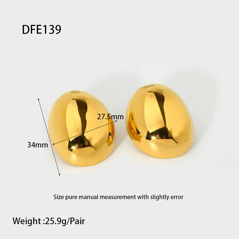 Geometric line ear studs with gold electroplated finish and glazed surface
