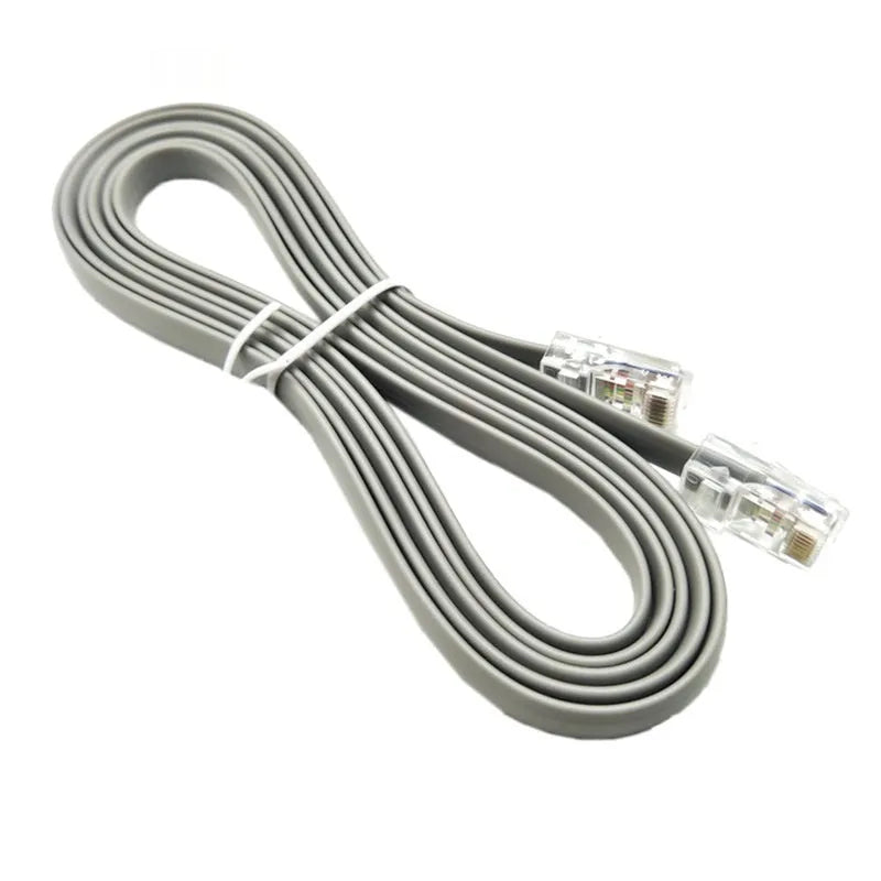 Silver gray CAT6 Ethernet network cable with RJ45 connectors, 2 metres long