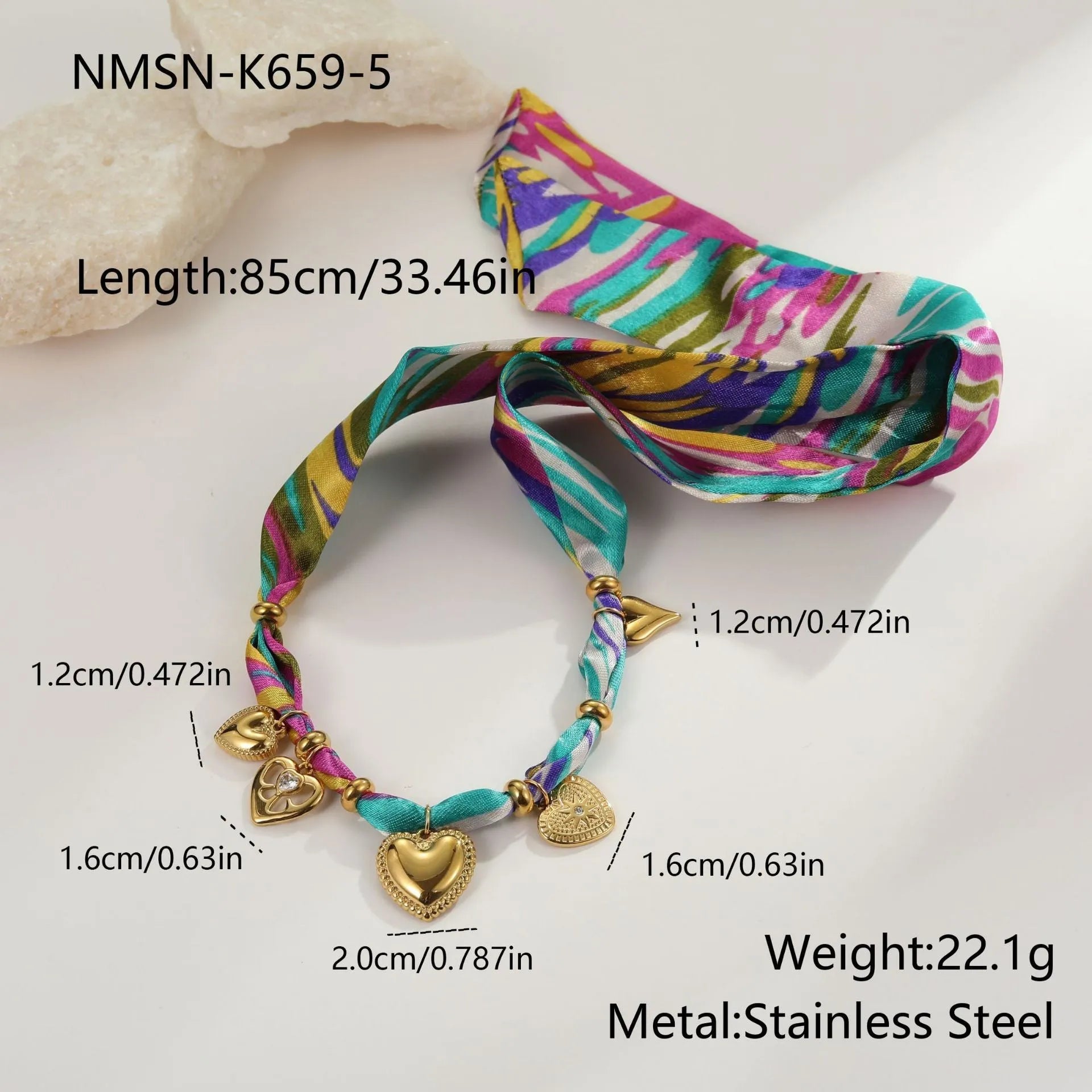 Geometric pendant necklace and bracelet set with gold plating on adjustable 41-50cm chain