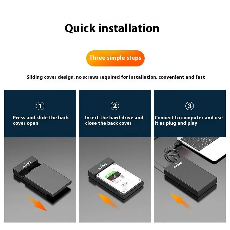 USB 3.0 hard disk enclosure for 3.5-inch SATA drives with slide cover design in multiple colour options