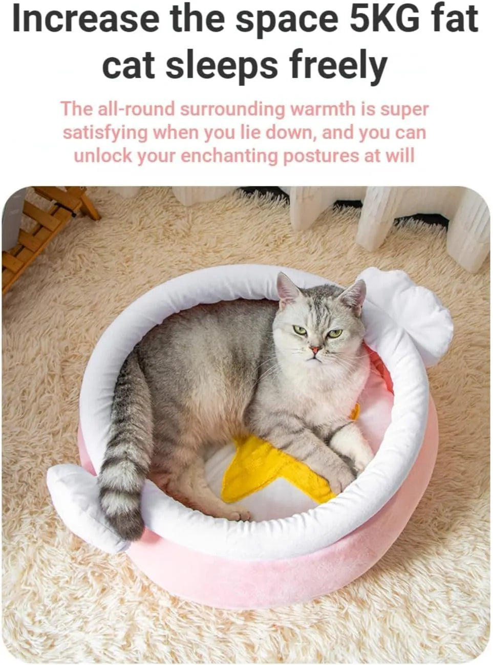 Pink magic honey pot shaped cat sofa bed with removable pad for small pets