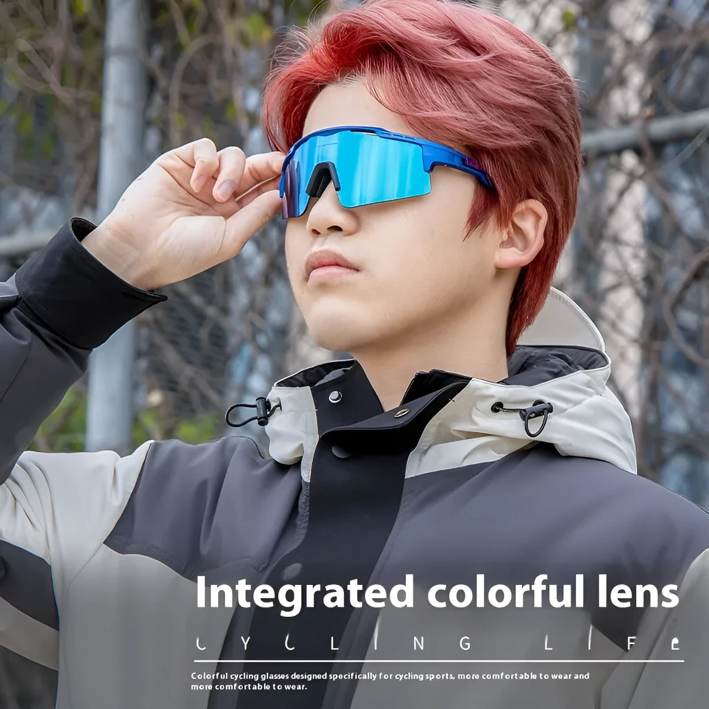 TR90 full rim polarized HD riding glasses bicycle sunglasses colourful three lens set