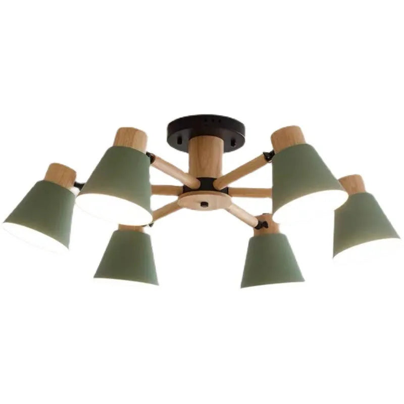Nordic Creative Isn Macaron ceiling lamp with ironwood construction in multiple colour options