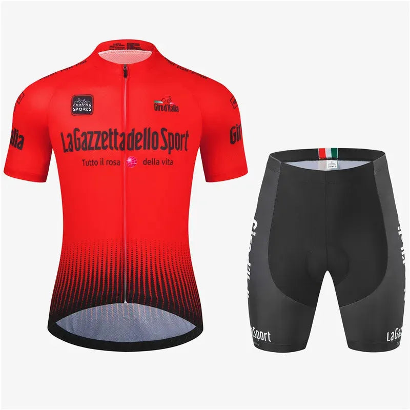 Cycling short sleeve suit in pattern design with quick-drying polyester fabric for summer road biking