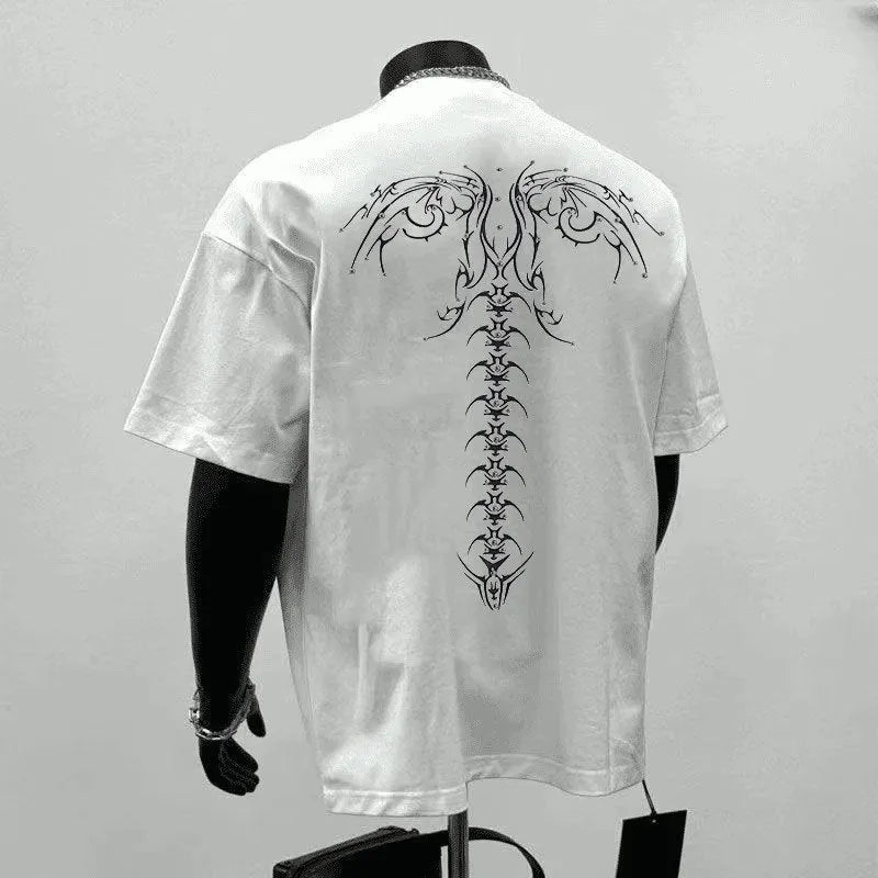 Men's loose fit pure cotton short sleeve shirt in white and black colours