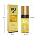 Yellow 50ml hair care essential oil bottle for scalp and frizz treatment.