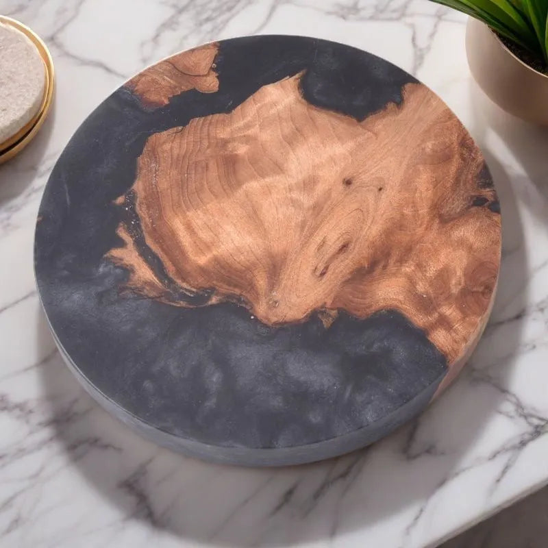 Nordic style wooden coasters in round and irregular shapes measuring 9.8cm