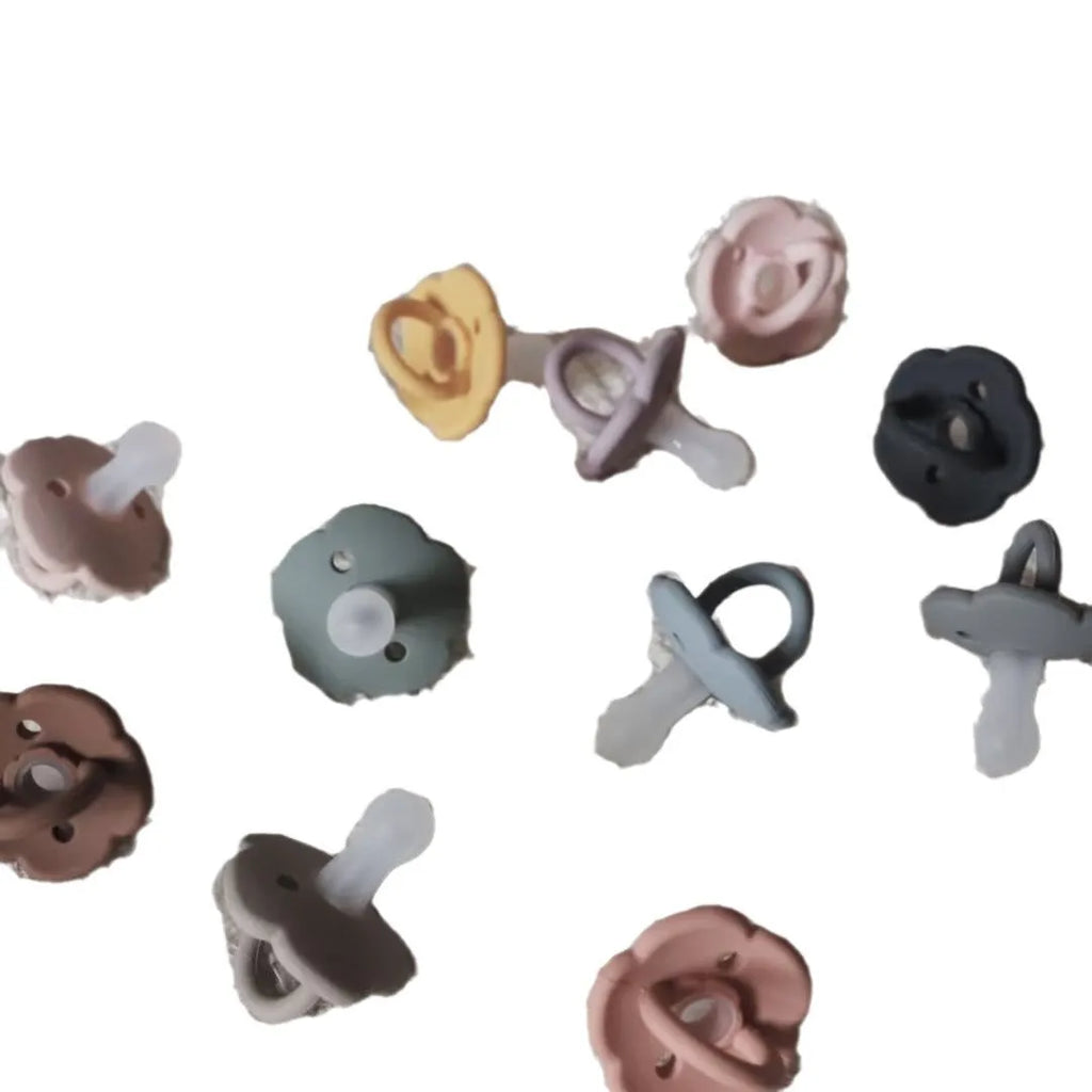 Baby pacifier edible silicone lace nipple for 0-6 months in light pink colour