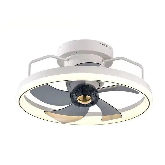 500mm diameter modern ceiling fan with integrated light and acrylic lampshade