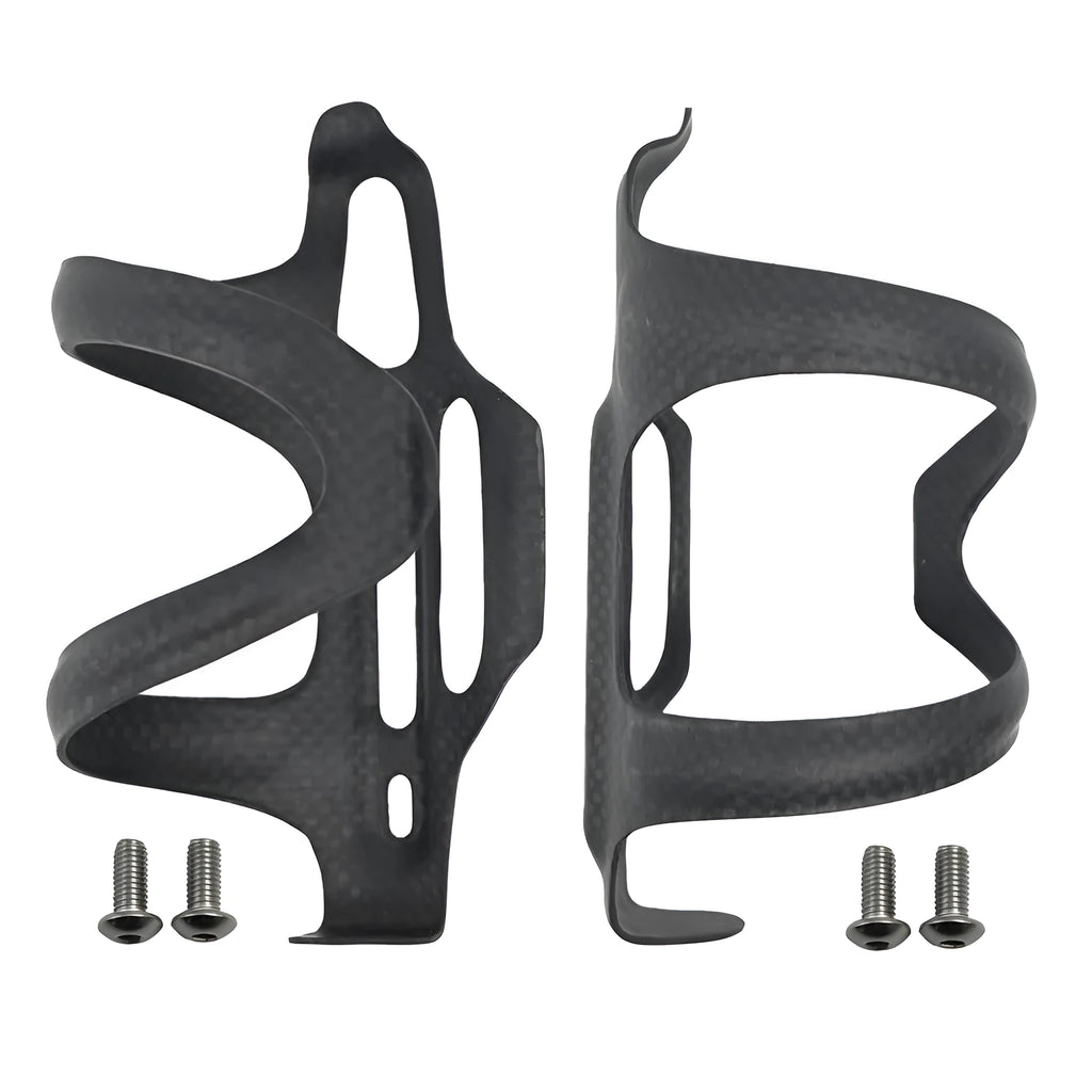 Black carbon fibre side pull water bottle holder for road and mountain bikes