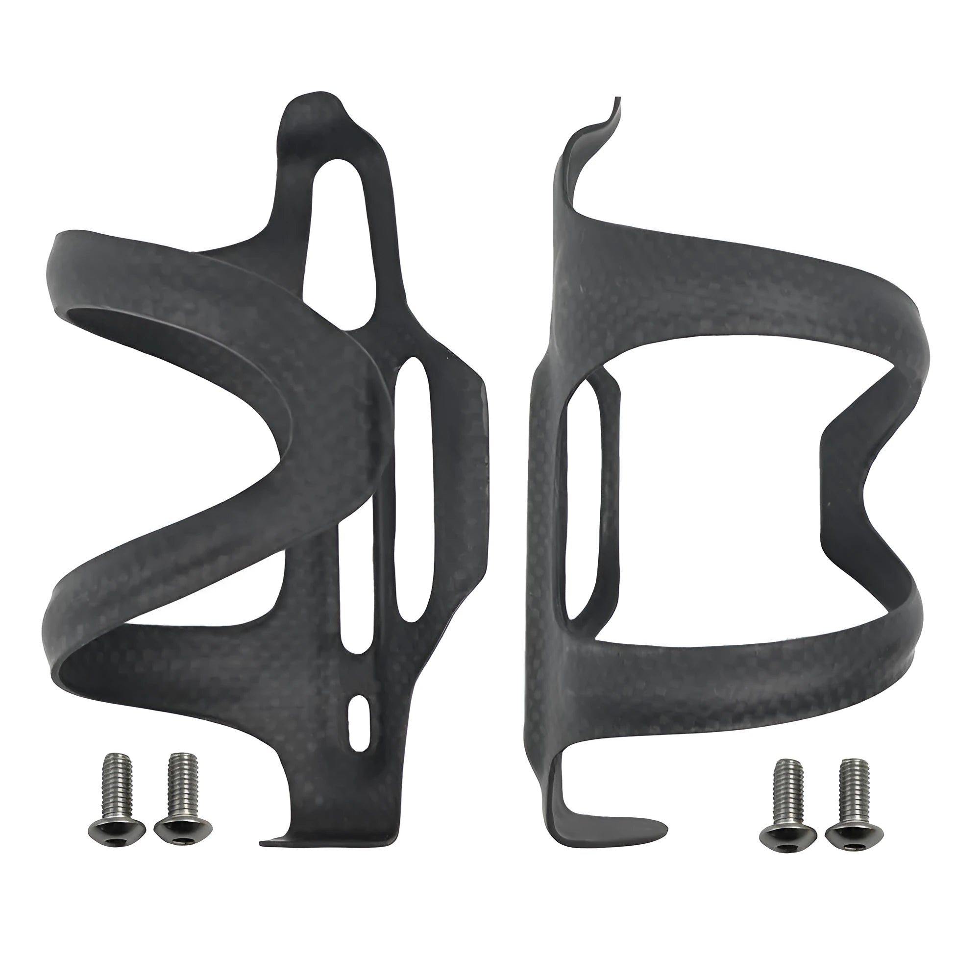 Black carbon fibre side pull water bottle holder for road and mountain bikes