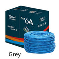 CAT6 oxygen-free copper network cable in blue or grey colour, 305 metres long for gigabit and 10GB Ethernet connections