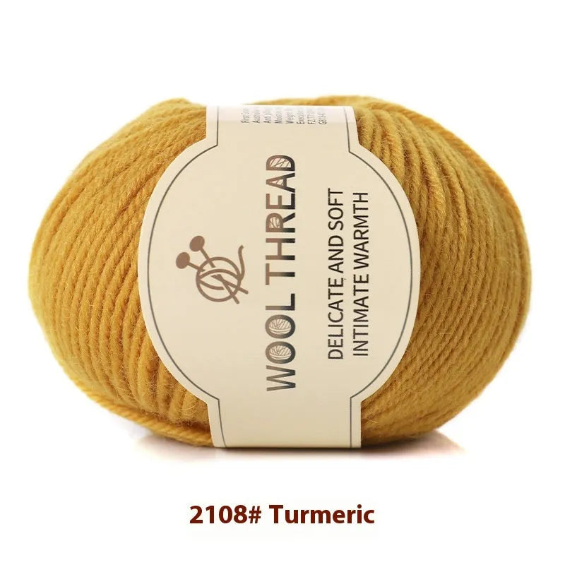 Roll of woolen knitting yarn thread for hand knitting with size 10 needles in various colour options